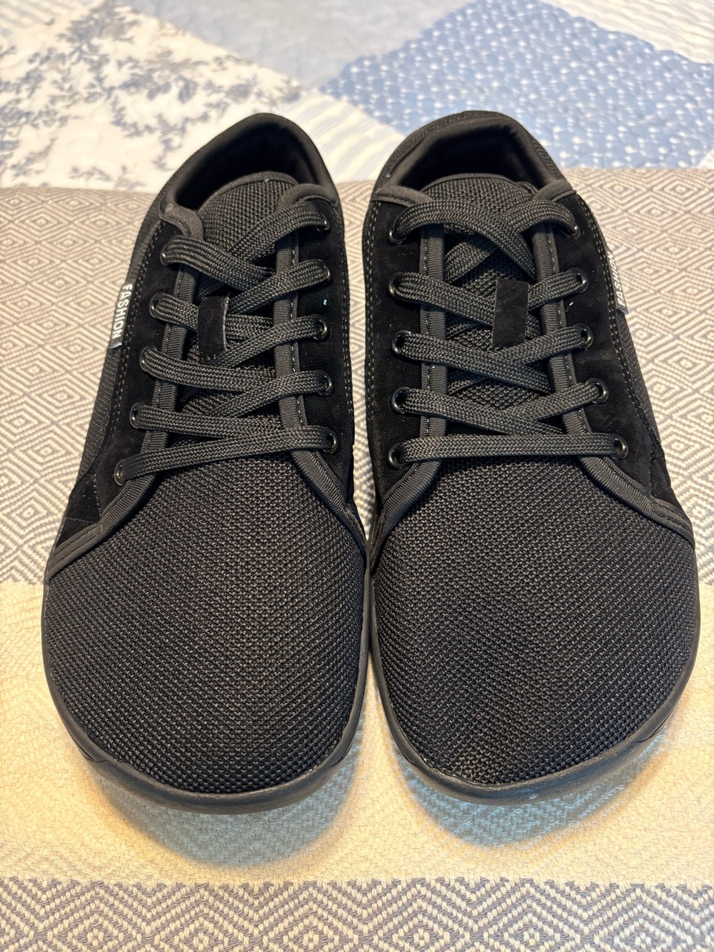 Women’s Wide Step Black Casual Lace-Up Sneakers